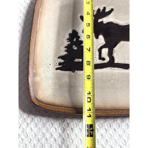 Homestudio Moose Square Dinner Plate Platter Woodland Replacement Dish 11.4" - Picture 3 of 4